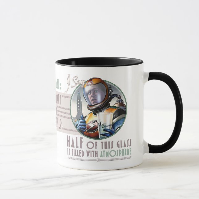 Este vidro é meio cheio da caneca da atmosfera (Direita)