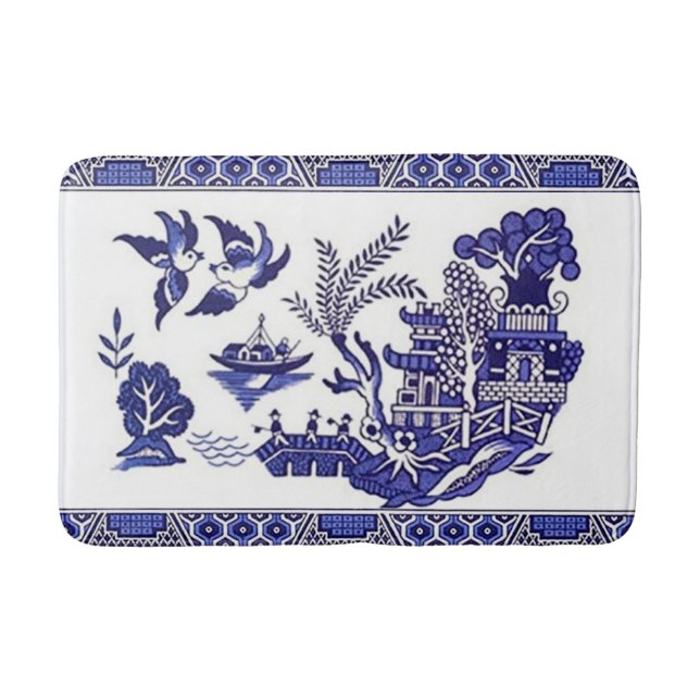 Esteira de banho azul do tapete da cozinha do (Frente)