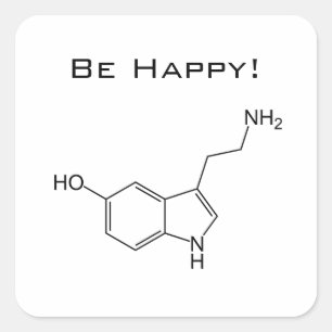 Esteja feliz! Etiqueta da serotonina