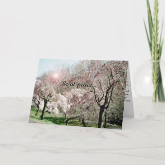 "Esteja na paz…" cartão de simpatia