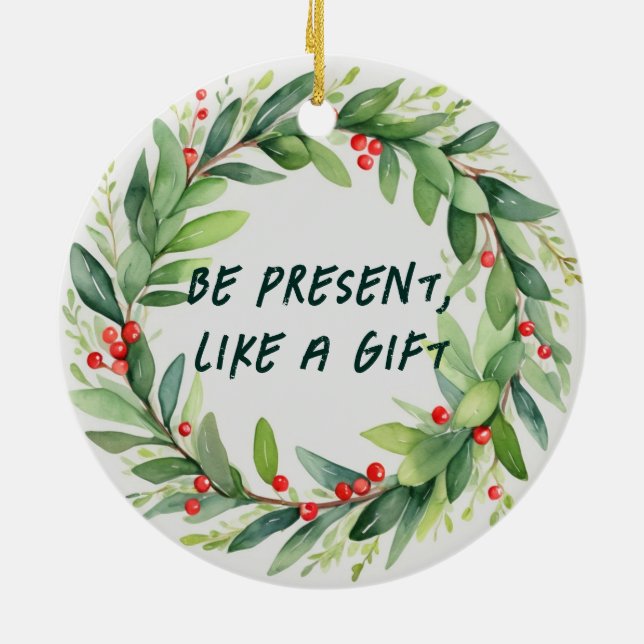 Esteja presente, como um Enfeites de natal present (Traseira)