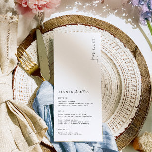 Estelle Minimalist Wedding Menu Long