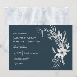 estêncil botânico elegante convite para casamento