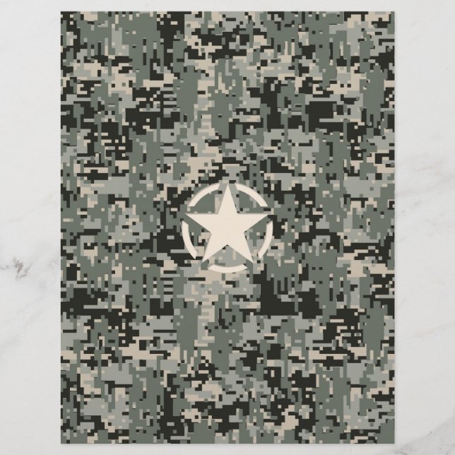 Estêncil Estrela na Camuflagem Digital (Frente)