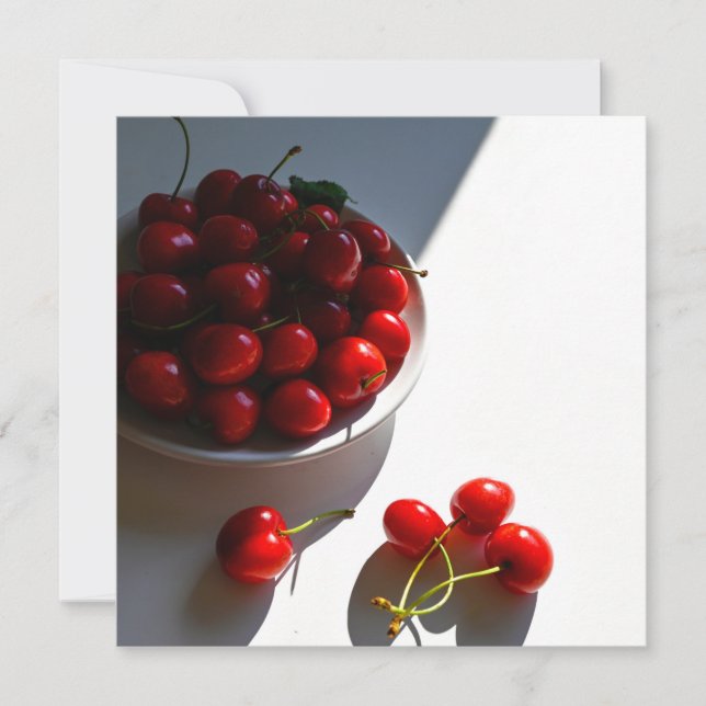 Estética ainda vive com cerejas maduras em branco (Frente)