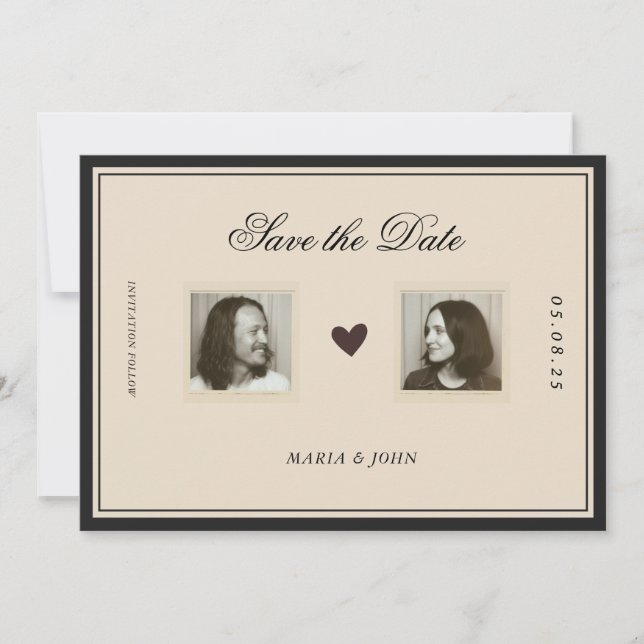 Estética Clássica Vintage para Salvar a Data (Frente)