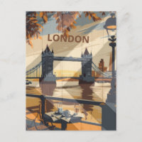 Estética de Viagem Antiga Londres  Cartão Postal