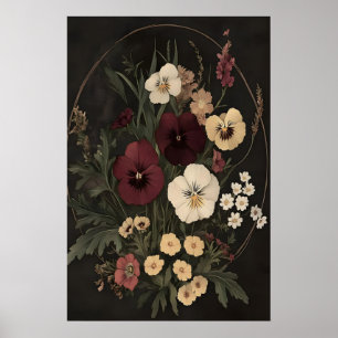 Estética Floral Vitoriana de Impressão Botânica Es