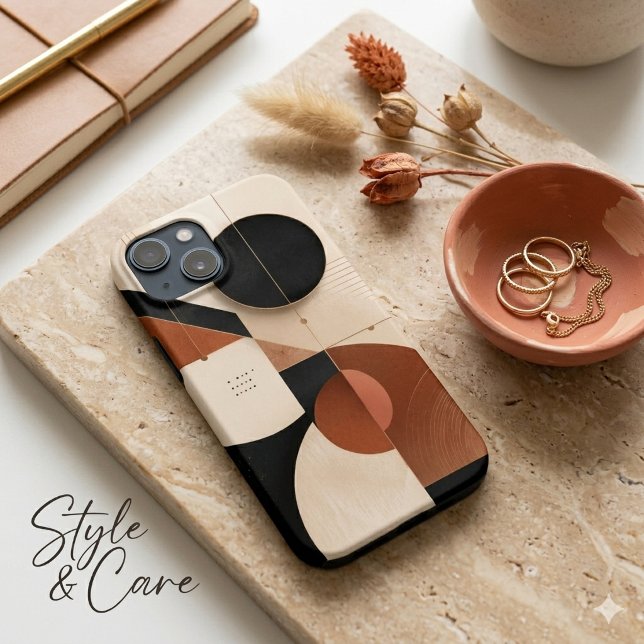 Estética Geométrica Neutra de Luxo iPhone 13 Mini (Luxury Neutral Geometric Aesthetic iPhone 13 Mini Case)