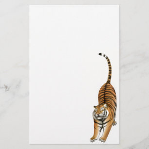Esticando artigos de papelaria do tigre de Bengal