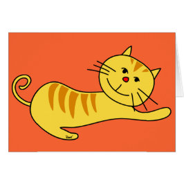 Esticando preguiçosa o cartão vazio do gato