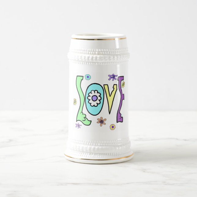 Estilo 60s/70s retro: Caneca de cerveja do "amor" (Centro)