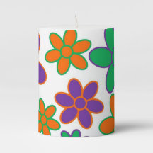 Estilo 70s Flores na Vela do Pilar