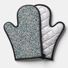 Estilo antigo dourado Foliage Floral Azul Branco