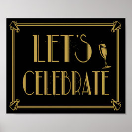 Estilo Art Deco 1920 Vamos celebrar impressão