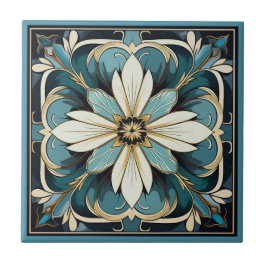 Estilo Art deco padrão floral azulejo cerâmico
