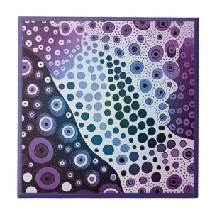 Estilo artístico aborígene púrpura 2 de 9 Azulejos