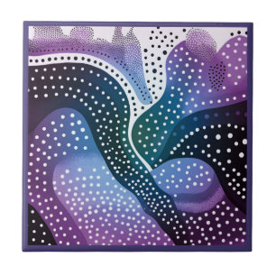 Estilo artístico aborígene púrpura 3 de 9 Azulejos
