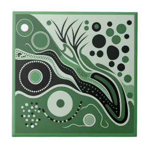 Estilo artístico original verde 1 de 9 Azulejos ce