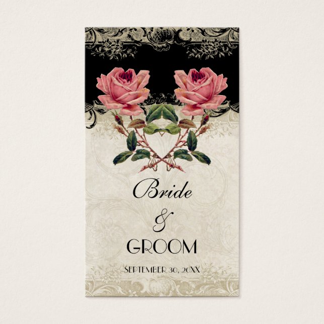 Estilo Barroco Vintage Rosa Black Favor Dags (Frente)