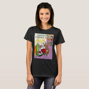 Estilo Casino de Natal, mulheres camiseta preta