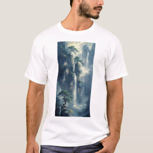 Estilo Chinês - Paisagem Antiga pintando Camiseta