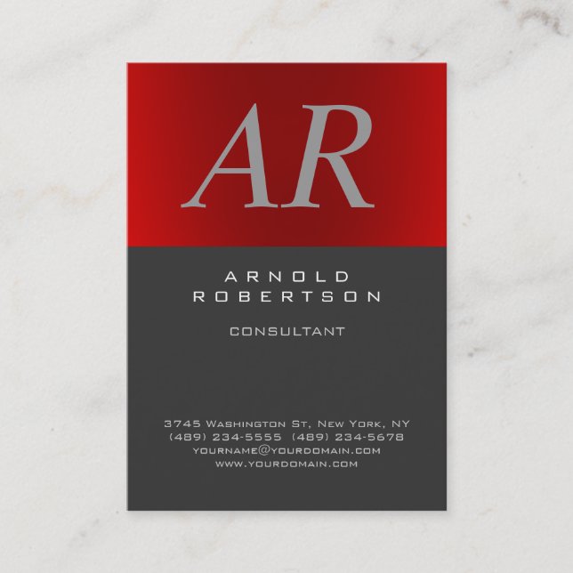 Estilo Chubby Cinza Itálico Cartão de visita de Mo (Frente)