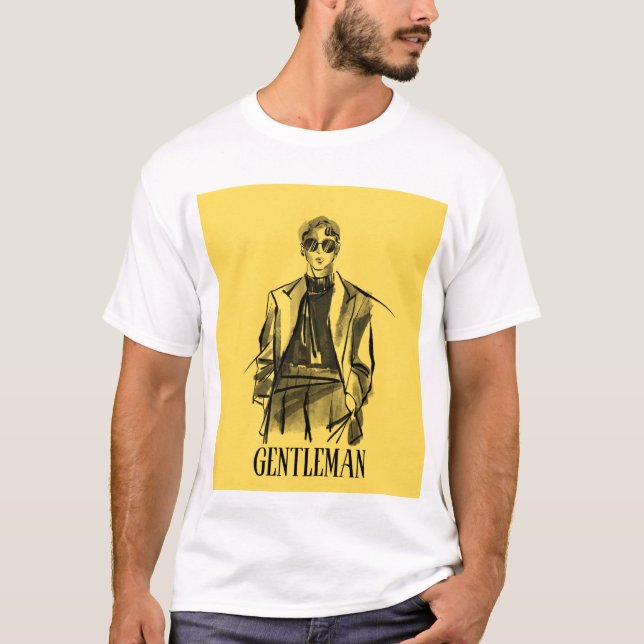 Estilo Clássico de Cavalheiro T-Shirt (Frente)