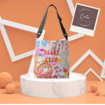 Estilo da bolsa de Tote Funky 80s<br><div class="desc">Esta peça de arte original de Tote Bag colorida apresenta um mosaico funk estilo 80s sobre um fundo colorido de abstrato azul empoeirado e laranja tangerina com rosa, amarelo e verde. Esta mala divertida de tote é cheio de estilo artístico e pode ser personalizada com o seu nome! Sua próxima...</div>