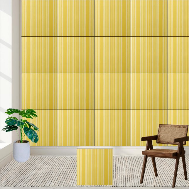 Estilo de Azulejo cerâmico de distribuição amarela (Sunshine Yellow Stripe Ceramic Tile Style 2)