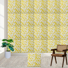 Estilo de Azulejo cerâmico de padrão amarelo geomé