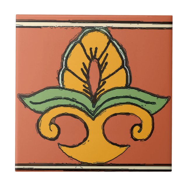 Estilo de Azulejo mexicano Country Fleur De Lis (Frente)