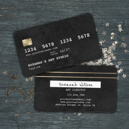 Estilo de Cartão de Crédito Elegante Preto E Doura