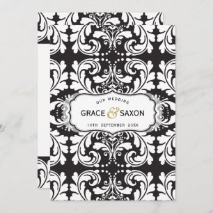 Estilo de CONVITE DE CASAMENTO preto e branco