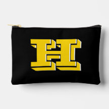 Estilo de Cores Colegiais Preto e Dourado Monogram
