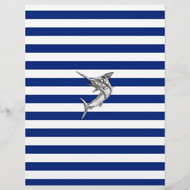 Estilo de Cromo de Espadarte Marlin em faixas náut (Frente)