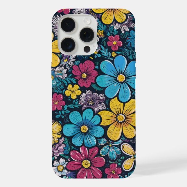 estilo de desenho animado mini flores cmyk (Verso)