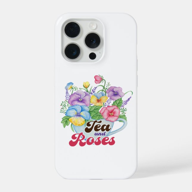 Estilo de Jardim Inglês Chá e Rosas Arte Floral (Verso)