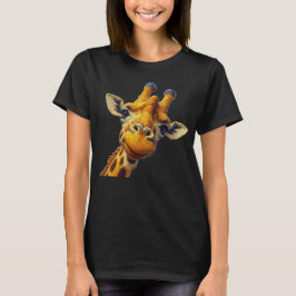 Estilo de Pintura De Óleo Da Camisa Girafa Adoráve