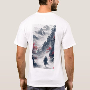 Estilo de pintura de tinta chinesa Figura T-Shirt