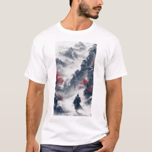 Estilo de pintura de tinta chinesa Figura T-Shirt