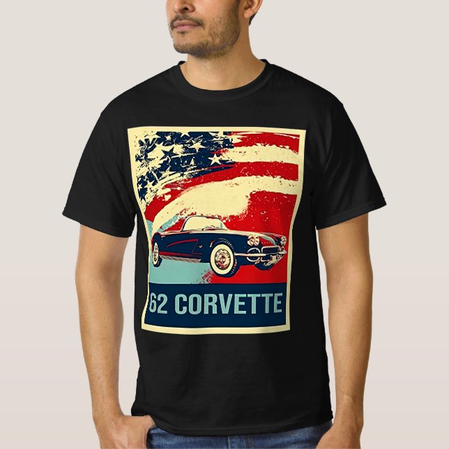 Estilo de Pop de Arte Corvette C1 1962 T Camisa (Frente)