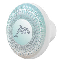 Estilo de Praia Golfinho Mandala Turquesa Costeira
