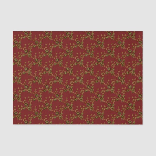 Estilo de Spray Floral 1 PAPEL VERMELHO-DOURADO-1- (Frente )
