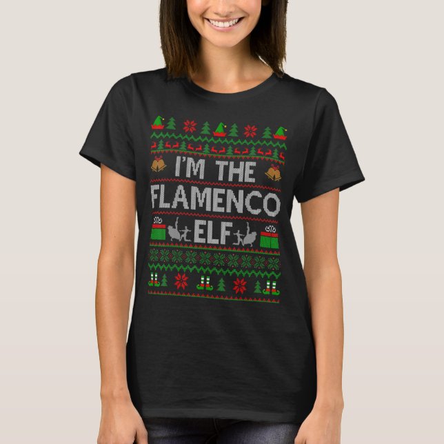 Estilo de Suéter de Natal Feio Eu sou o Elf de Fla (Frente)