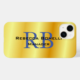 Estilo de Tendência Monograma - Cor Dourada Simple