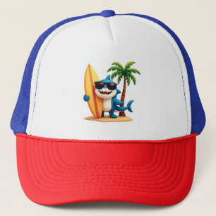 Estilo de Tubarão 🦈 Boné de Surf com Arte de Cart