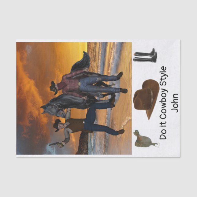 Estilo de vaqueiro de papel tecido Saddle Horse Bo (Frente )