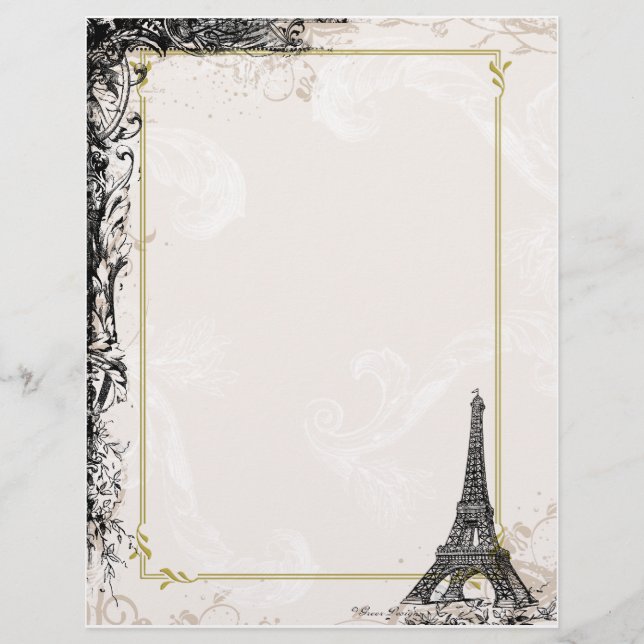 Estilo de vinheta da Torre Eiffel Letterhead (Frente)
