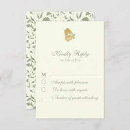 Estilo de Vintage Creme Floral e placa RSVP de Sag